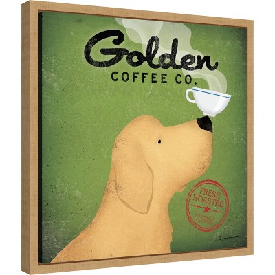 Golden Dog Coffee Co Green and Maple Canvas Print