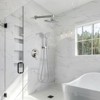 Cobbe Brushed Nickel Single Handle Wall Mount Shower Faucet Set with 9-Inch Showerhead 5-Settings Hand Shower 15.74-Inch Shower Arm and Valve - 2 of 4