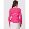 INSPIRE CHIC Women's Tie Front Ruffled Hem Floral Lace Sheer Crop Bolero Shrug - 3 of 4