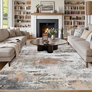 Washable Area Rugs 5'x7' Non-Slip Modern Abstract Soft for Living Room Entryway Bedroom Nursery, Print Pattern Home Decor Aesthetic - 1 of 4