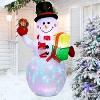Itopfox 5 ft Inflatable Snowman Outdoor Christmas Decoration with Rotating LED Lights 1 Piece for Lawn Yard Garden Holiday Party - 2 of 4