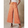Clearlove Womens Wide Leg Pants Colorful Striped Casual Loose Drawstring Travel Palazzo Pants with Pockets - 2 of 3