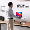 Lifelong White XL Foldable LapDesk Bed Tray Table with Drawer & Cup Holder – Portable Laptop Stand Desk for Home Office - 2 of 4