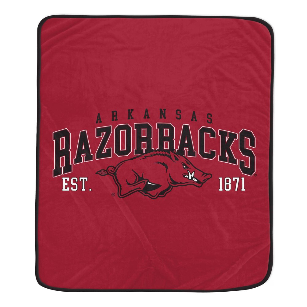 Photos - Duvet NCAA Arkansas Razorbacks Vintage Arch Block Flannel Fleece Blanket