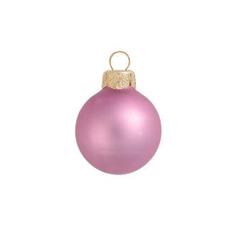 Northlight Matte Finish Glass Christmas Ball Ornaments - 4.75" (120mm) - Pink - 4ct
