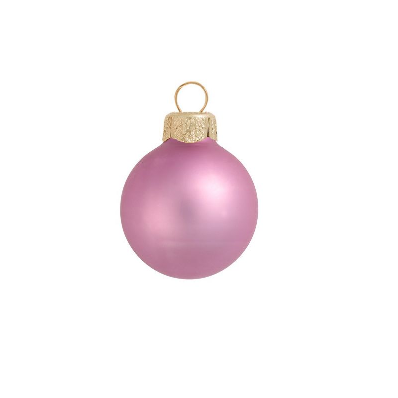 Northlight Matte Finish Glass Christmas Ball Ornaments - 4.75" (120mm) - Pink - 4ct, 1 of 3