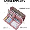 Clotth Womens Wallet - RFID Blocking Large Capacity Vegan Leather Bifold Wallet with Zipper for Daily Use,Travel & Shopping - 4 of 4