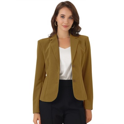 Allegra K Women's Elegant Work Office Lapel Collar Button Down Regular Fit Suit Blazer