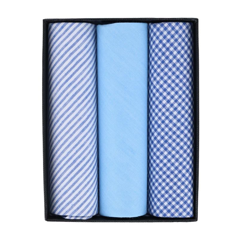 CTM Men's Boxed Fancy Cotton Patterned Handkerchiefs (3 piece set), 2 of 5