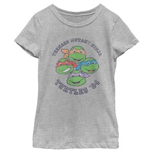 Girl's Teenage Mutant Ninja Turtles Distressed Group '84 T-Shirt - 1 of 4