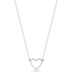 Tiny Heart Pendant Necklace 18K Gold Silver Plated Valentine Jewelry - 1 of 4