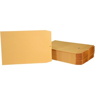 School Smart Kraft Envelopes with Clasp, 9-1/2 x 12-1/2 Inches, Pack of 100