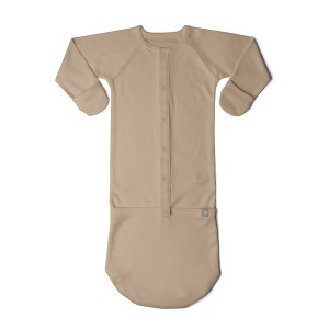 Goumi 24 Hour Convertible Sleeper Baby Gown - Sandstone 0-3M - 1 of 4
