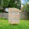 31.7"H Fir Wood Cold Frame Greenhouse, 2 Tier Raised Planter Box with Transparent Openable Top, Wood Garden Greenhouse for Garden Backyard Brown - 2 of 4