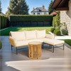Whisen 3-Piece Wicker Patio Set with Table, Chairs & 3.15" Thick Cushions - 2 of 4