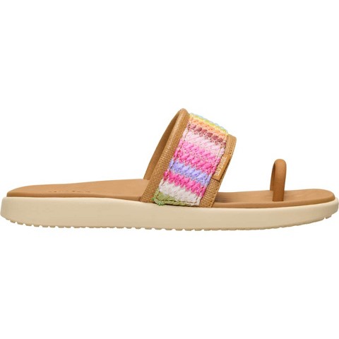 Обувь HEYDUDE Women Maui Breeze Toe Loop , Tan/Multi Rainbow, 10