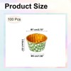 Unique Bargains Round-Grid Greaseproof Single-sided Aluminum Foil Cupcake Liners 100 Pcs - 2 of 4