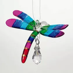 Woodstock Chimes Woodstock Rainbow Makers Collection, Fantasy Glass, 1.5'' Dragonfly Summer Rainbow Crystal Suncatcher CDRAI