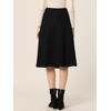 INSPIRE CHIC Women's Casual Solid Faux Suede Pockets Stretch A-line Midi Skirt with Belt - 4 of 4