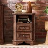 SinCiDo Nightstand with Charging Station & 2 Drawers, Farmhouse End Table, Wood Side Table for Bedroom, Living Room - 2 of 4