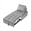 NicBex Convertible Sleeping Sofa Bed,Velvet Single Sofa with 1 Removable Back Pillow for Living Room,Apartment,Office,Gray - 3 of 4