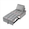 NicBex Convertible Sleeping Sofa Bed,Velvet Single Sofa with 1 Removable Back Pillow for Living Room,Apartment,Office,Gray - image 3 of 4