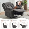 Recliner Chair, Manual Reclining Sofa with Massage and Heat, Comfy Overstuffed Rocking Chair with Side Pockets and Cup Holder for Living Room - 3 of 4