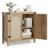 Rattan Buffet Cabinet with Storage, Sideboard with Synthetic Rattan-Accent Doors, Adjustable Shelves for Living Room Dining Room Hallway, Black - 3 of 4
