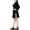 LA LEELA women's Vacation Casual Swim Holiday Beachwear Summer Beach Dress Short Fashion Bathing Suit Cover Ups 8-12 Black, Solid - 2 of 3