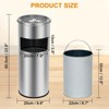 Commercial Outdoor Trash Can with Removable Inner Bucket and Ashtray, 17 Liter/4.5 Gallon Waste Bin for Home, Office - 2 of 4