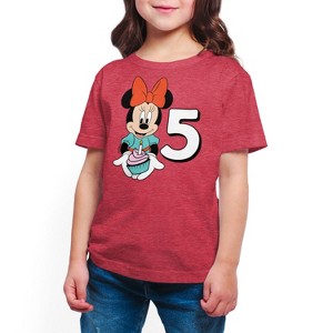Girls' - Disney - Minnie Birthday 5 Short Sleeve Graphic T-Shirt - 1 of 4