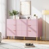 Dresser for Bedroom, Modern Chest of Drawers with Large Drawer, 6 Drawer Dresser with Gold Handles,Wood Storage Cabinet Organizer - 2 of 4