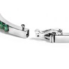 Haus of Brilliance Silver Created Sapphire and Emerald Semi Eternity Bangle Bracelet - 2 of 4