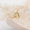 14K Gold Plated Sterling Silver Post Cubic Zirconia Huggie Earrings | Small Round Huggie Stud Fashion Hoop Earrings for Women in Gold Plating - 3 of 4