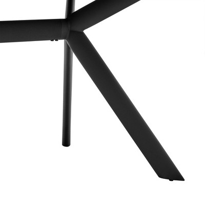 63" Light Gray and Black Rectangular Wood Dining Table