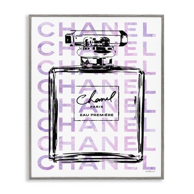 Stupell Industries Glam Black Purple Perfume Bottle, 16" x 20"