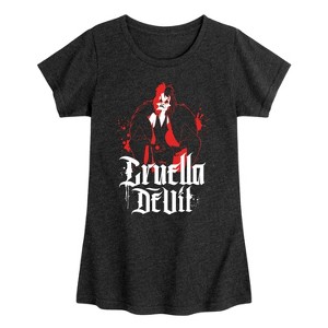 Girls' - Disney - Villains Cruella De Vil Fitted Short Sleeve Graphic T-Shirt - 1 of 4