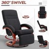 Polyester Manual Swivel Recliner Chair with Footrest, 135¡ã Recline and Wood Base - 4 of 4