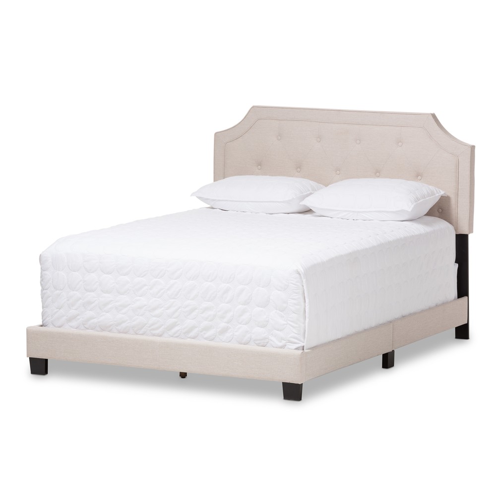 Photos - Bed Frame Full Willis Modern Contemporary Bed with Button-Tufted Headboard - Baxton