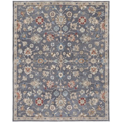 Rylan Transitional Oriental Gray/Ivory/Red Area Rug