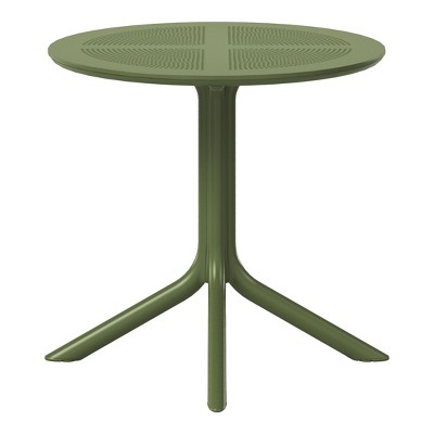 WestinTrends Playa 31.5" Round Plastic Outdoor Patio Dining Table for 4, Olive Green