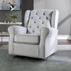 Zeger 35" Accent Chairs Gray Fabric - Acme Furniture: Swivel, Cotton, Wood & Metal Frame - 2 of 4