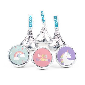 324ct Unicorn Kid's Birthday Stickers for Hershey's Kisses Party Favors - DIY - Candy Not Included - By Just Candy - 1 of 2