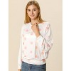 INSPIRE CHIC Women's Loose Casual Polka Dot Long Sleeve Top Shirts - 3 of 4
