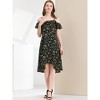 Allegra K Women's Spaghetti Straps Ruffled Sleeves Asymmetrical High Low Floral Midi Sundresses - 3 of 4