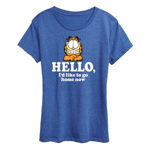Women's - Garfield - Hello Can I Go Home Now Short Sleeve Graphic T-Shirt - 1 of 4