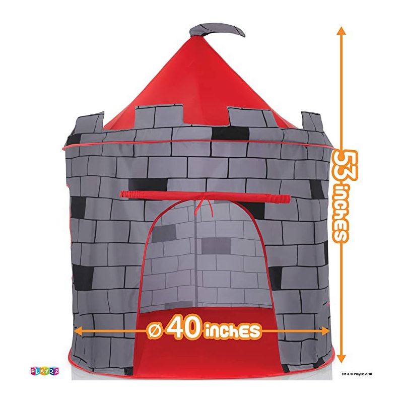 Kids Play Tent Knight Castle Portable Fordable Camper Tent for Outdoor and Indoor Use - Play22Usa, 4 of 8