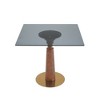 33.46"Kitchen Table for 2-4 with Thick Top,Titanium Golden Pedestal Base,Heat-Resistant,Bistro Table for Dining Room,Cafe,Small Space - 4 of 4