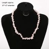 Natural Stone Irregular Gemstone Beaded Choker Necklace for Women Bohemian Crystal Jewelry, Rose Quartz - 4 of 4