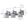 LLHZSY 3/4/5-Light Modern Bathroom Crystal Vanity Light with Round Lampshade -Light Modern Bathroom Wall Light Fixtures-Chrome/Black - 4 of 4